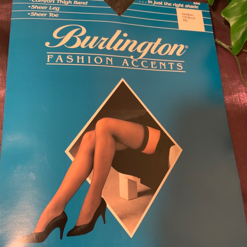 Sheer Off Black Thigh High Hosiery -Med
